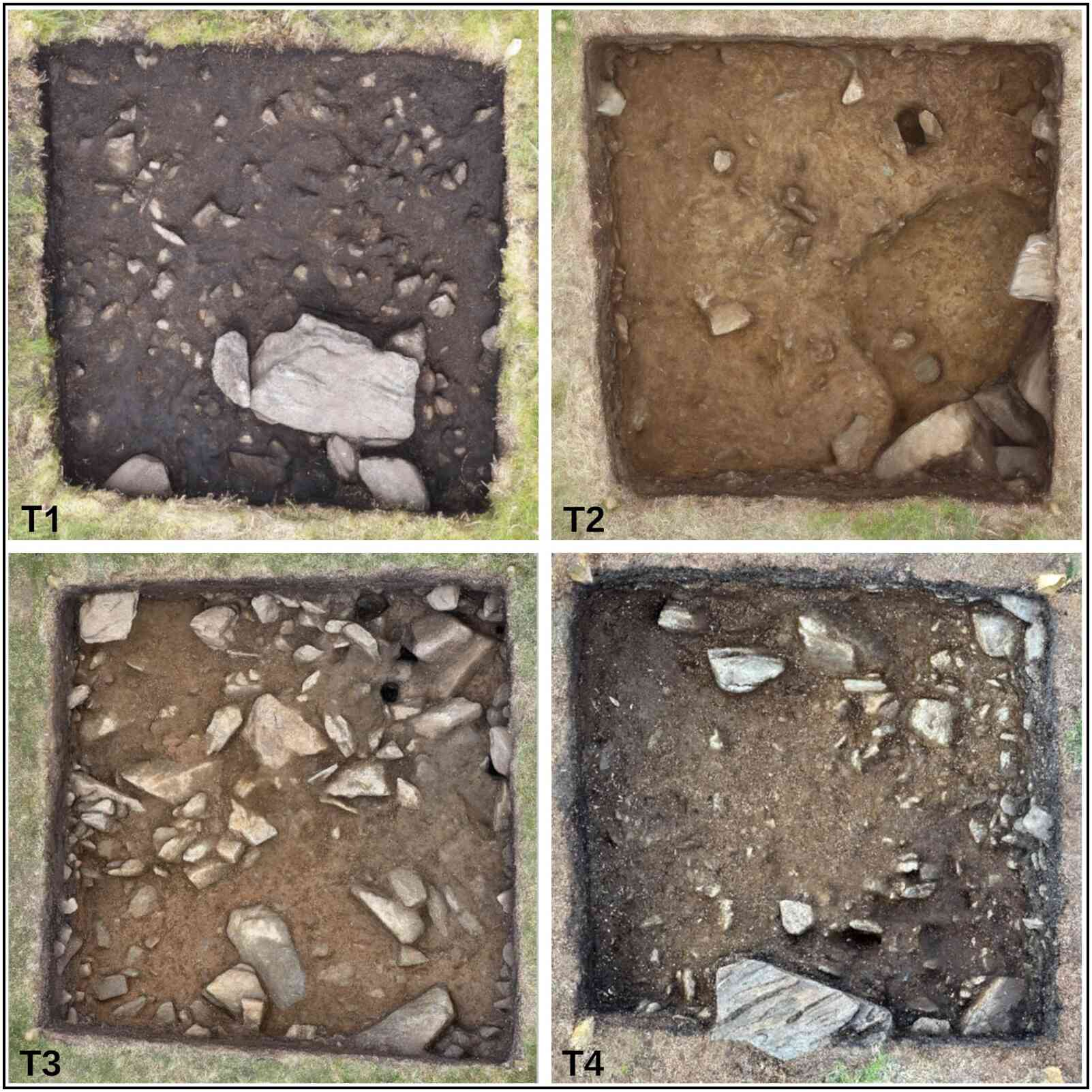 3D recordings of test trenches 1–4