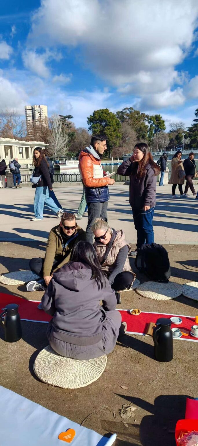tea ceremony in Retiro park in Madrid