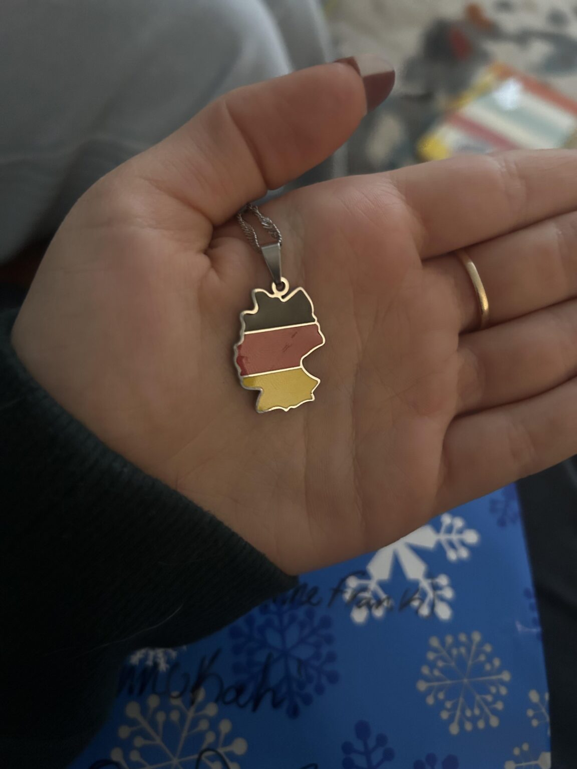 Germany necklace my Jewish friend got me for Hanukkah