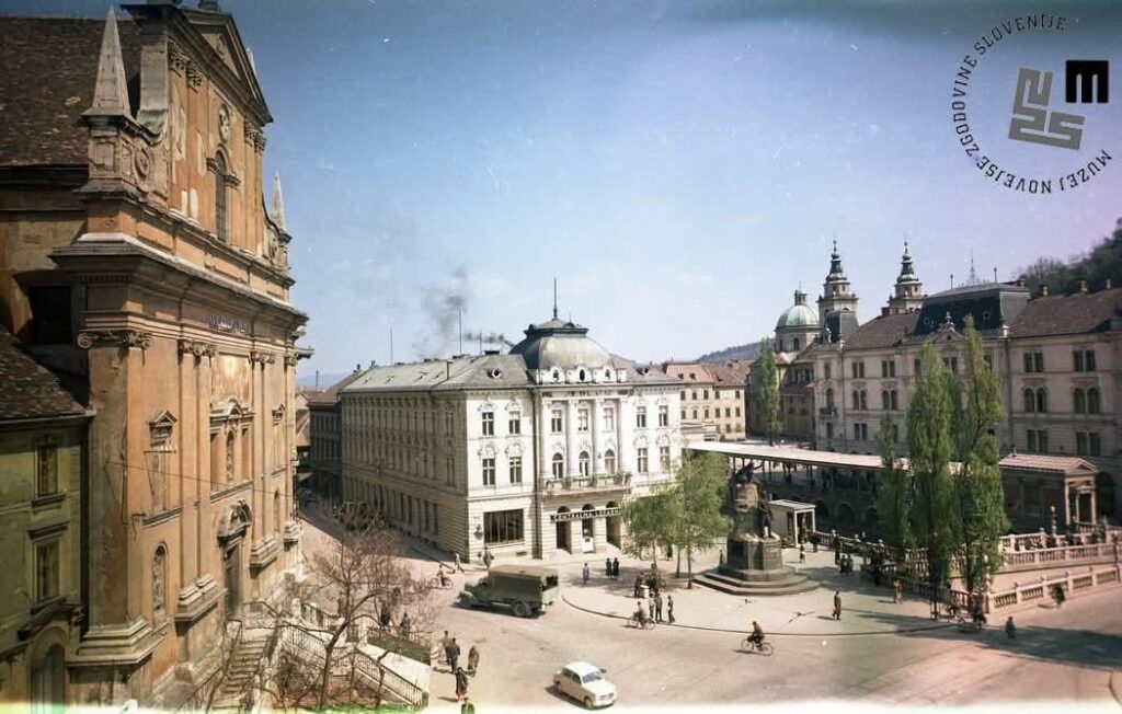 Prešeren Square in 1960. Photo: Jože Mally