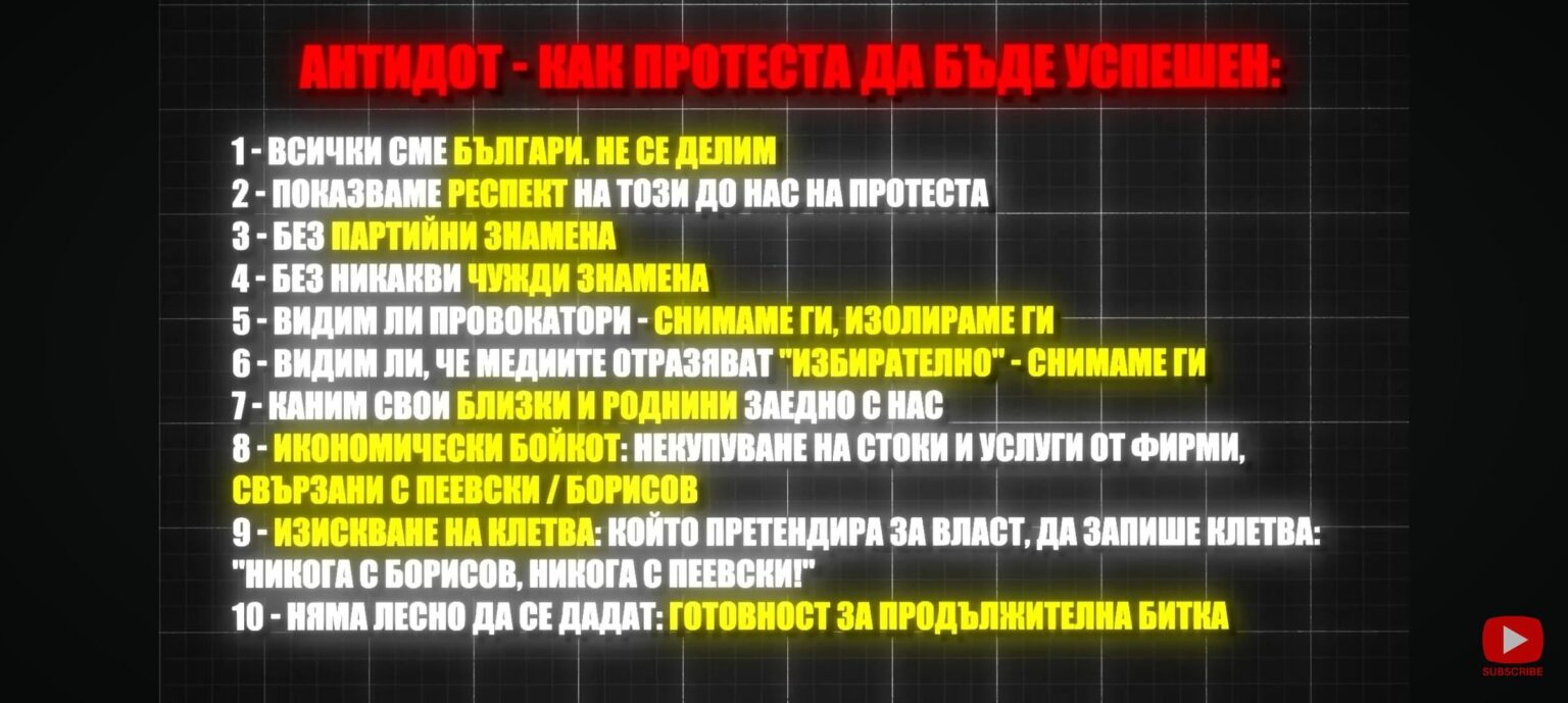 Tsanov's protest and video