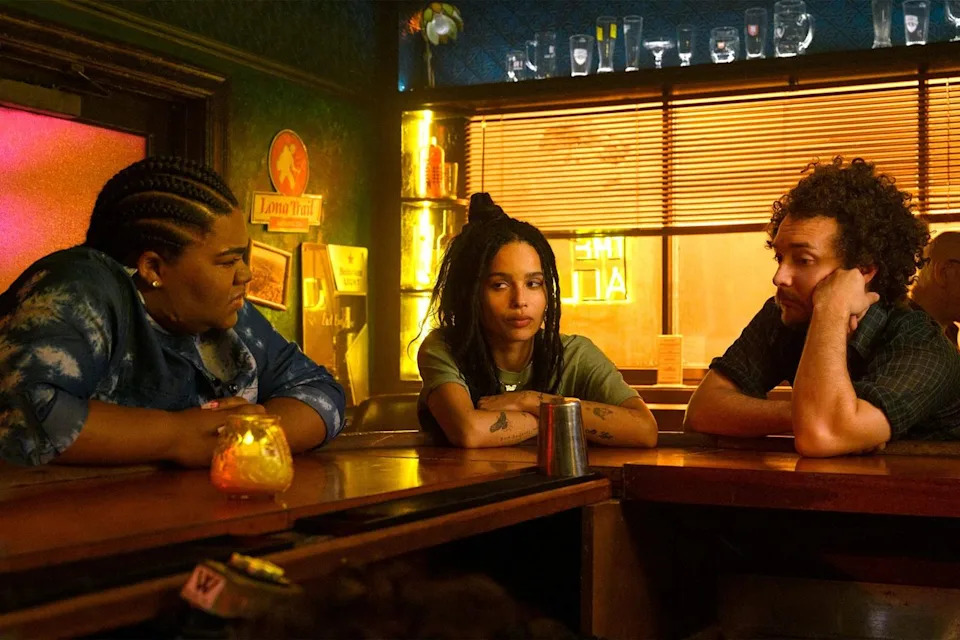 Phillip Caruso/Hulu Da'Vine Joy Randolph, David H. Holmes, and Zoe Kravitz in 'High Fidelity'