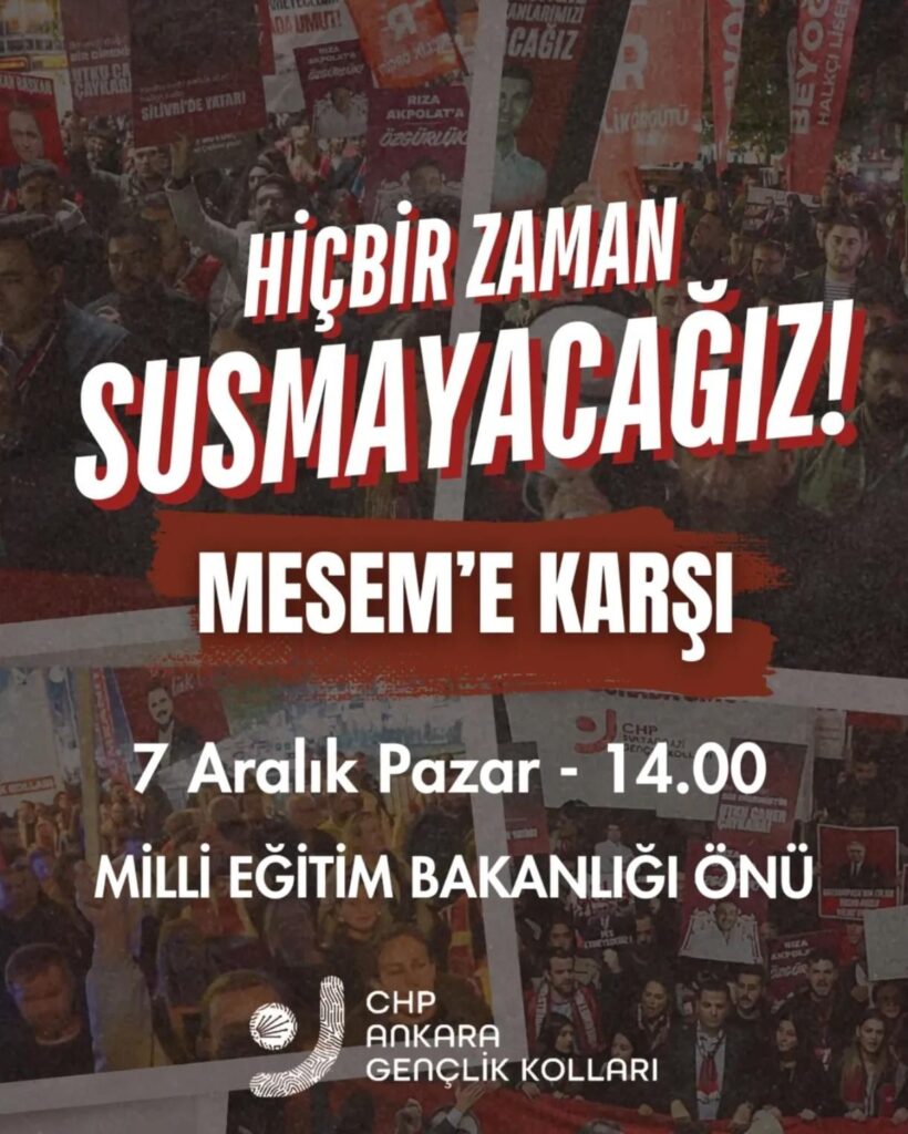 CHP Calls the People of Ankara to the Ministry of National Education against MESEMs!