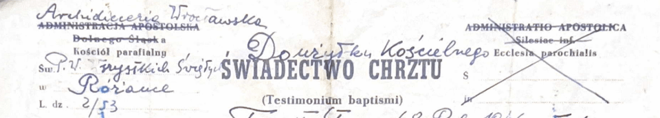 Please can someone help me decipher my grandmother's birth certificate to find which church she was baptised in?