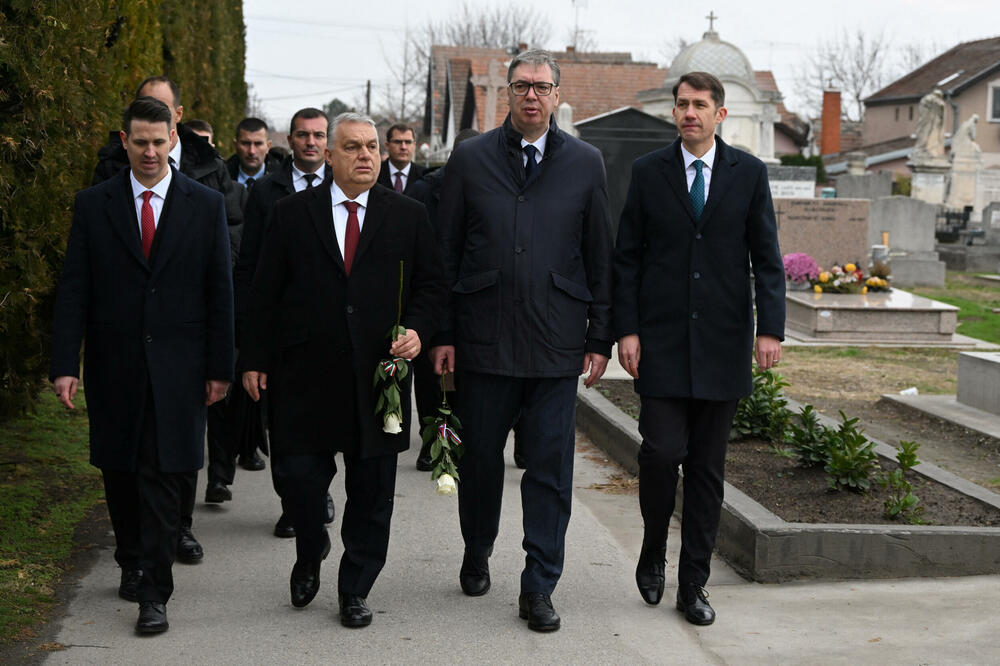 Vučić with Hungarian Prime Minister Viktor Orban in Subotica on November 27, Photo: Reuters