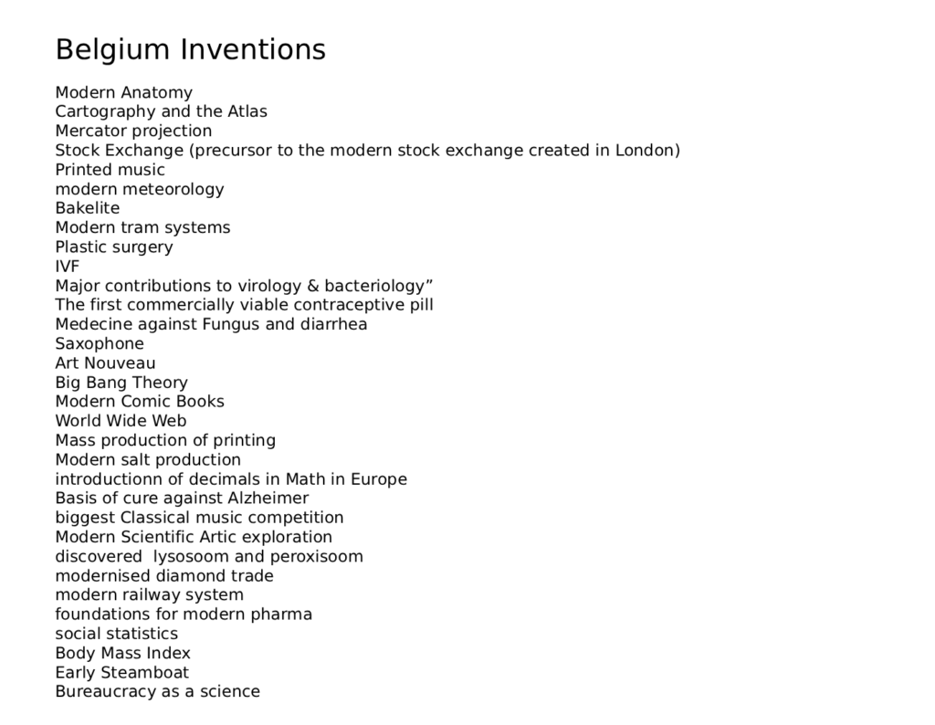 Belgian inventions, pretty impressive for such a small country