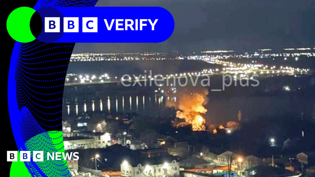 BBC Verify: Videos show impact of mass drone attacks launched by Ukraine and Russia