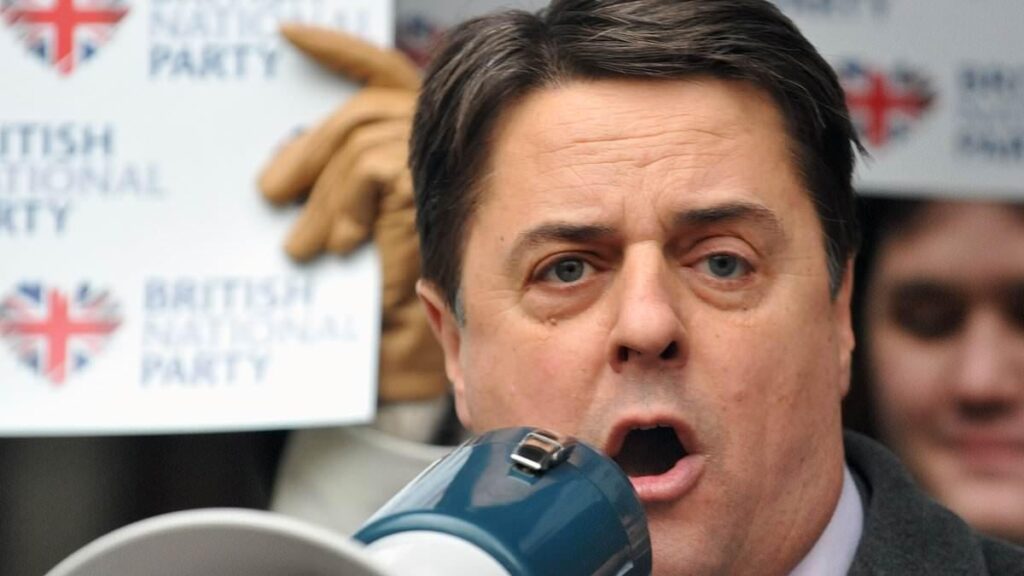 Former British National Party leader Nick Griffin in court charged with stirring up racial hatred after posting cartoon on Twitter