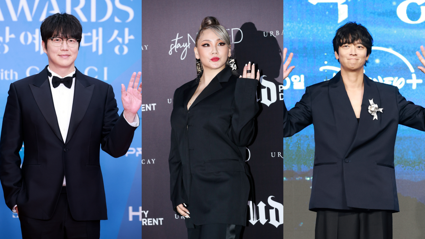 From left: Singer Sung Si-kyung, singer CL from girl group 2NE1 and actor Gang Dong-won [NEWS1]