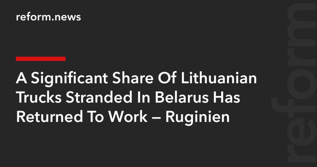 A Significant Share Of Lithuanian Trucks Stranded In Belarus Has Returned To Work — Ruginienė – REFORM.news (formerly REFORM.by)