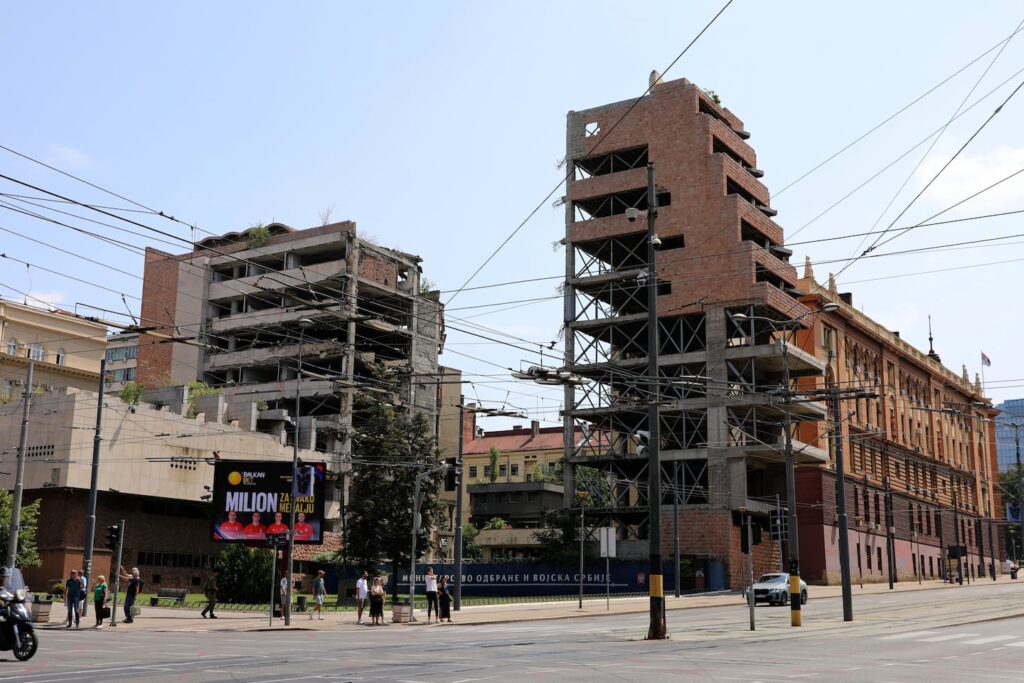 The former Yugoslavia Ministry of Defense building in Belgrade.