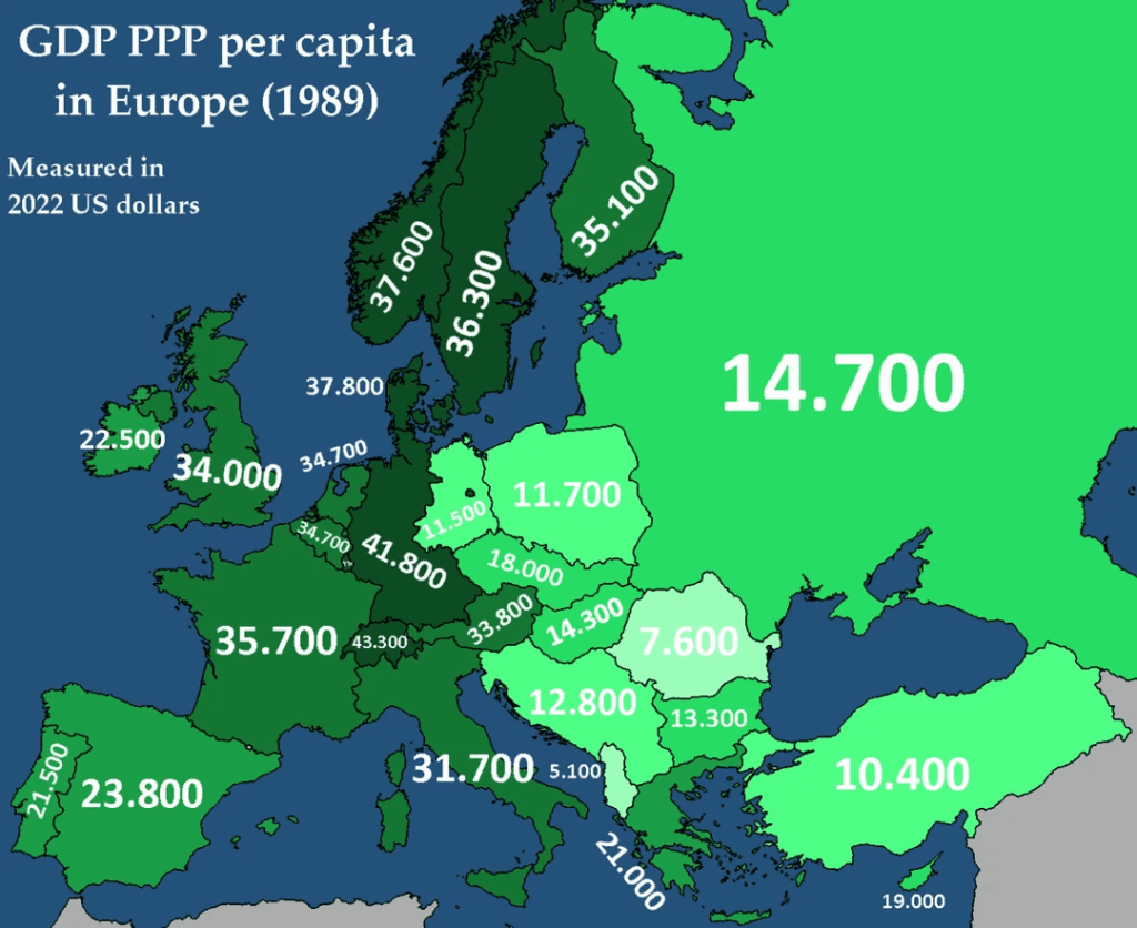 The economic situation of Romania on December 25, 1989. I was just over Albania.