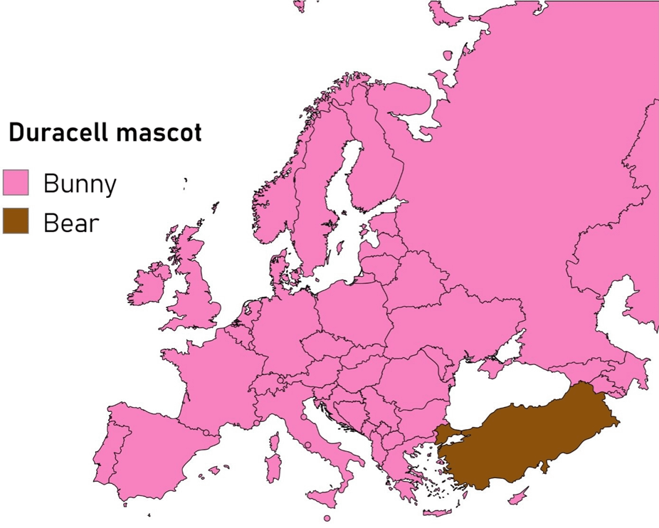 Duracell mascots by European countries