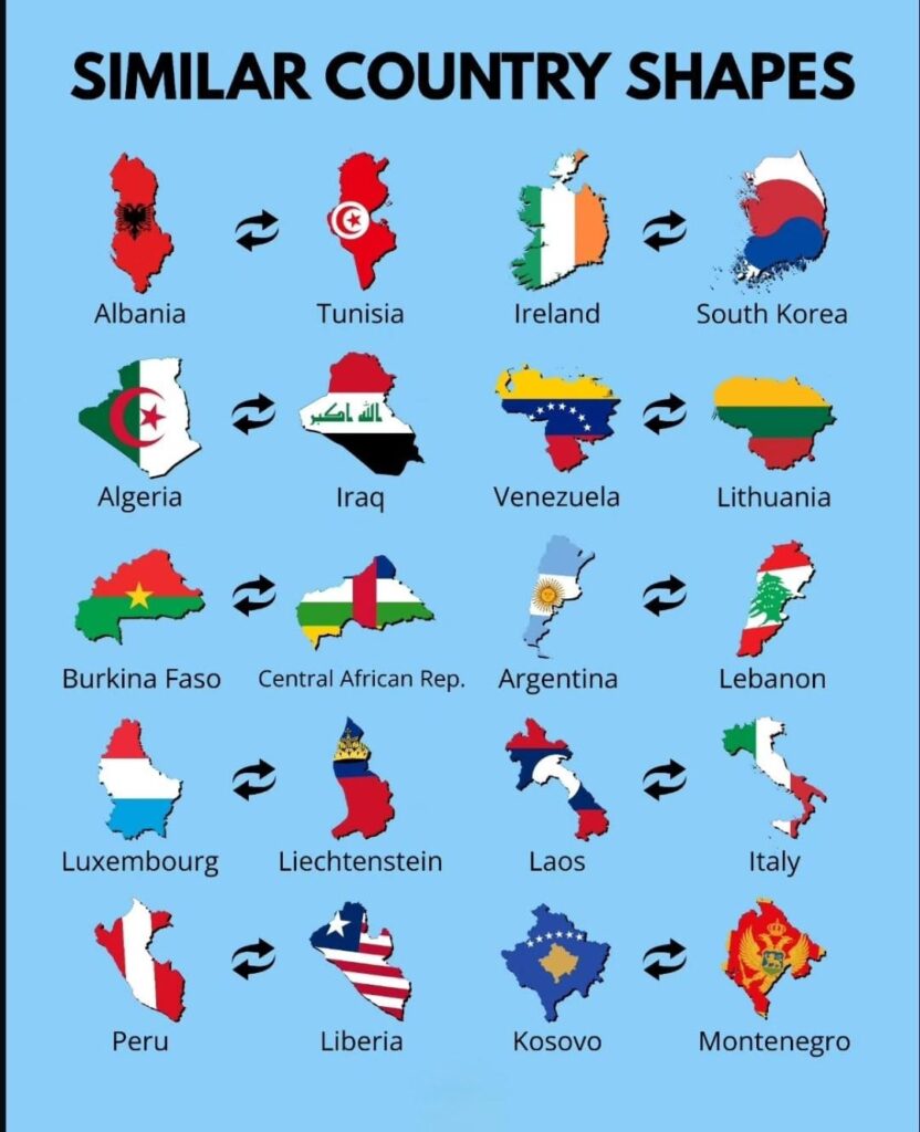 SIMILAR COUNTRY SHAPES MAPS