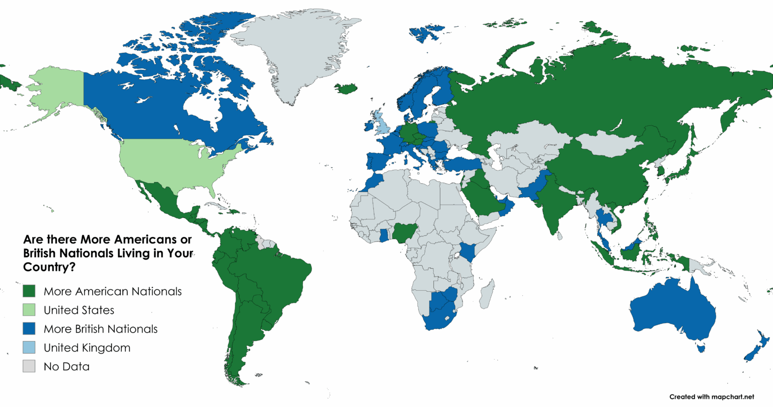 Are there More American or British Nationals Living in Your Country? [OC]