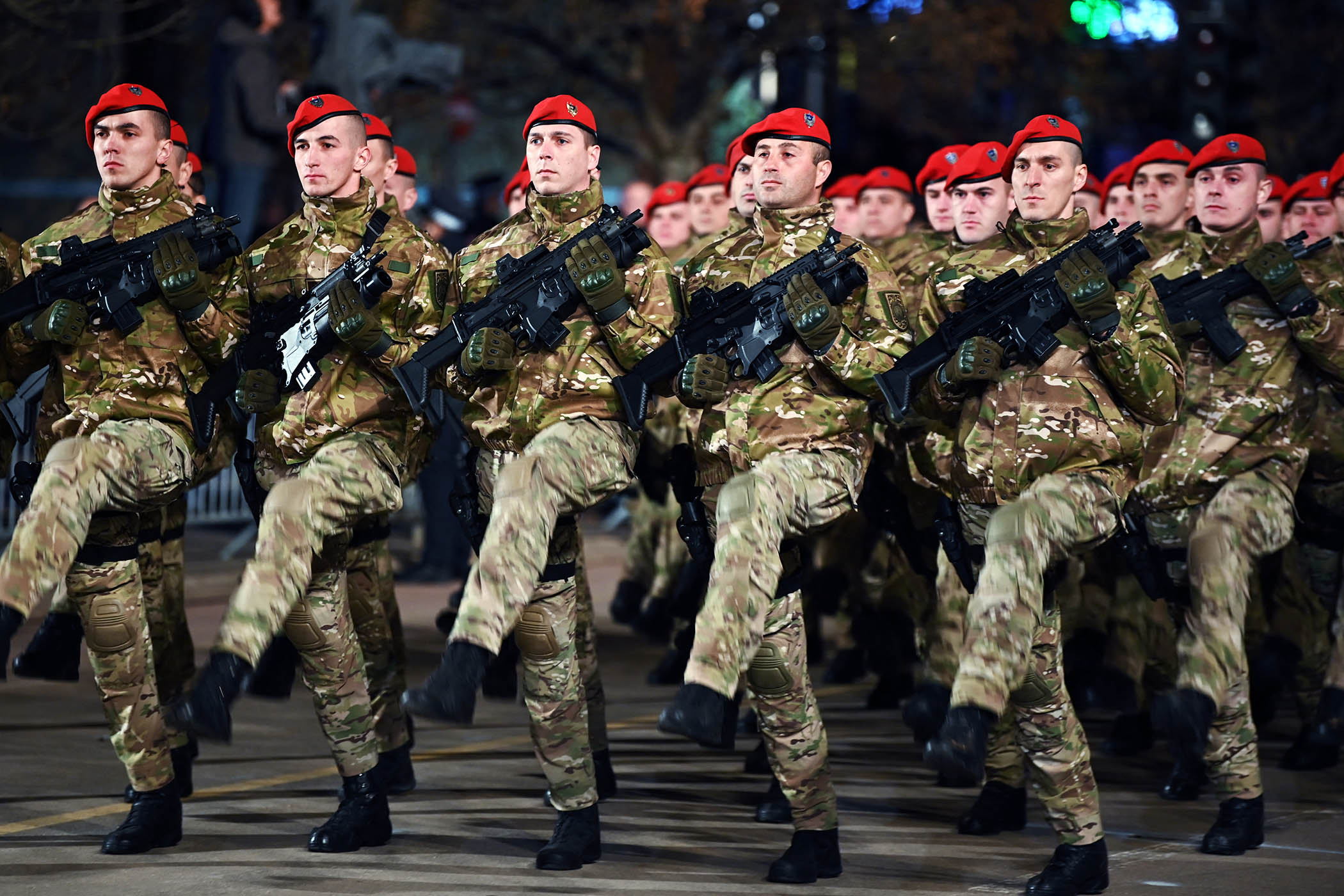 Bosnian Serb police officers on parade on the “Day of Republic Srpska” in Banja Luka on January 9. The controversial holiday marks the declaration of a Serb republic in Bosnia in 1992, three months before war broke out