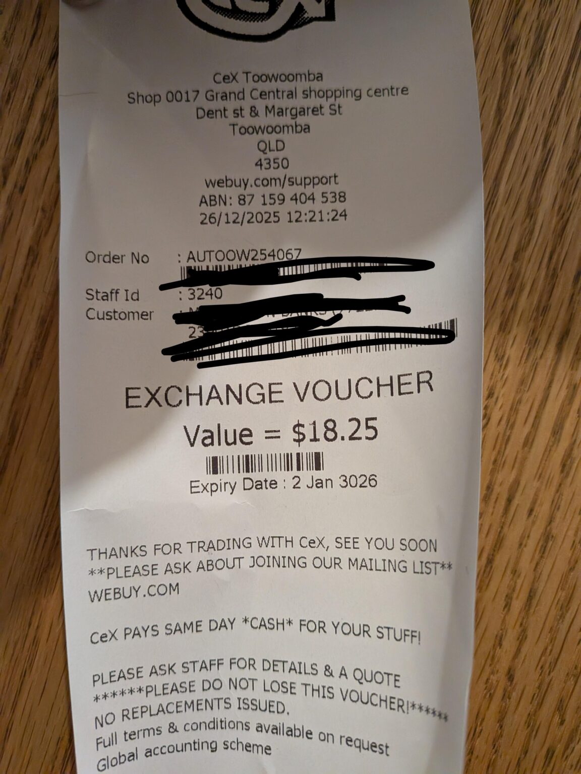 My voucher is valid for 1001 years!