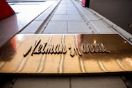 A view of the Nieman Marcus plaque on the wall outside of Nieman Marcus in Dallas, on...