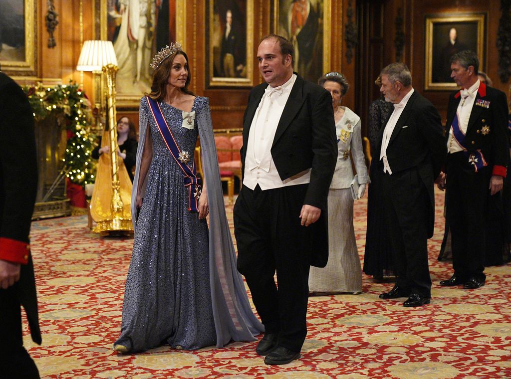 Sebastian Roloff and Catherine, Princess of Wales ahead of the state banquet 