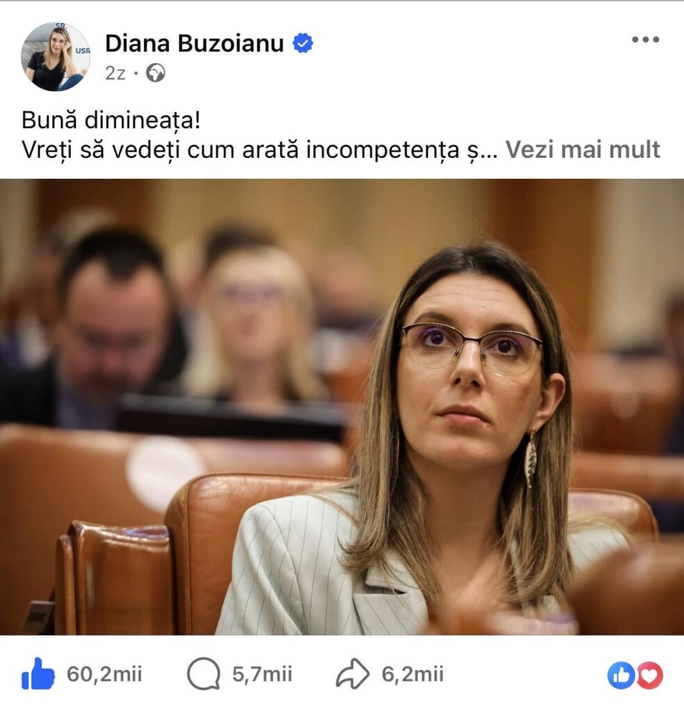 Diana Buzoianu slay. Only sovereignists have seen so many likes on Facebook. Keep going, girl, you are a breath of fresh air as many of us have been wanting to see for a long time. I hope you inspire others.