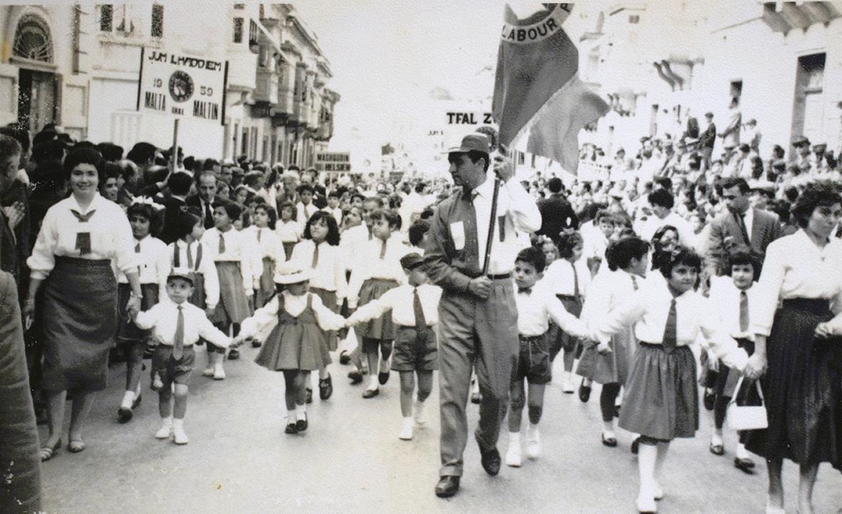 A card of the children’s 'Brigata Laburista' that was prominent in the pre-Independence political scenario.