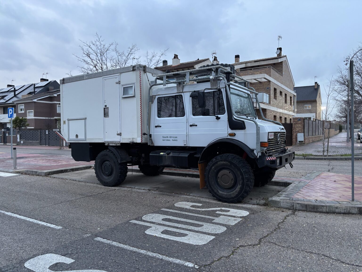 A truck from the South African national parks in Vallecas