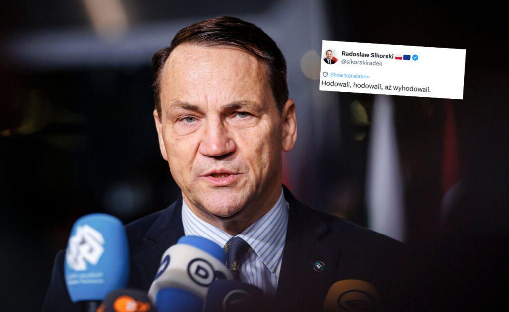 Braun's party overtook the Confederation. Sikorski's eloquent entry