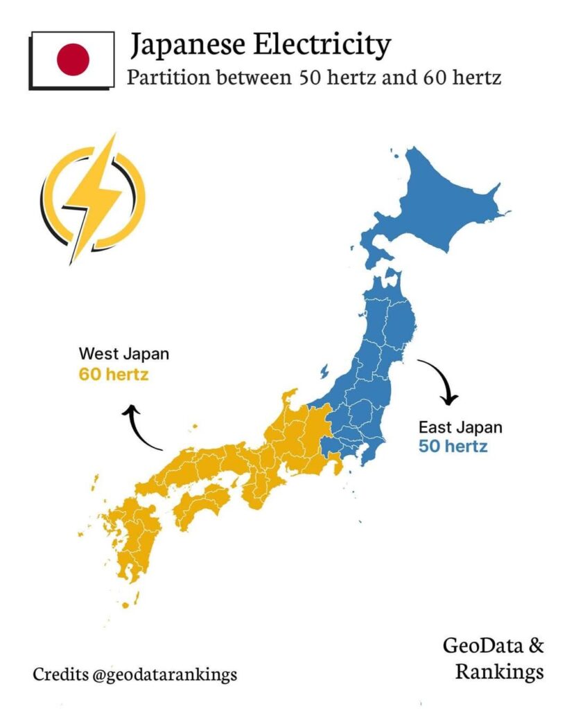 Japanese Electricity : Partition between 50 hertz and 60 hertz