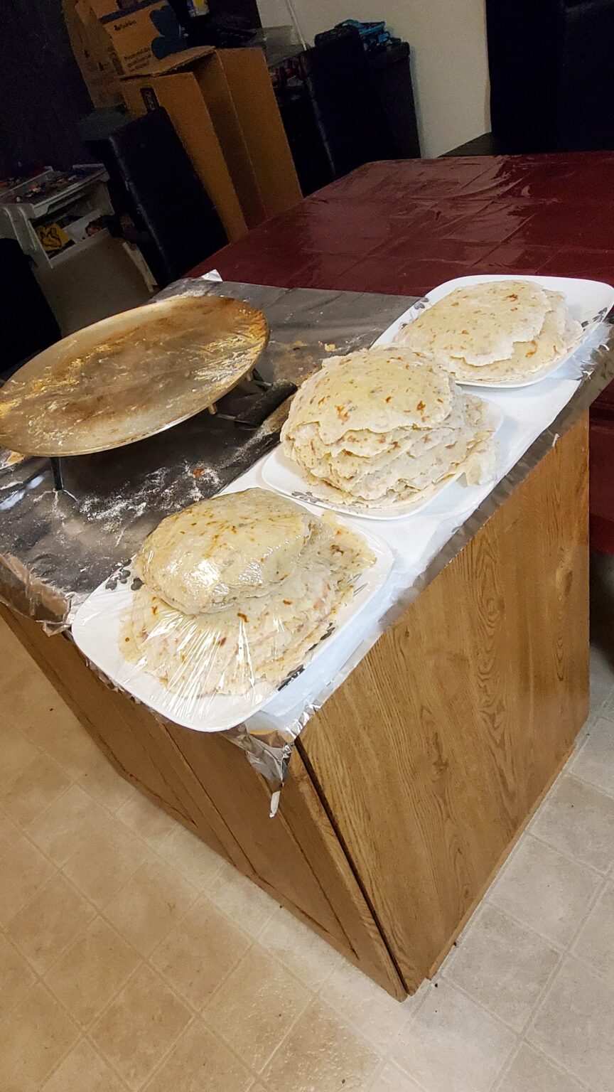 Canadian Norwegian tradition. So much lefse! Got my 9yr old daughter to help me this year. God jul!