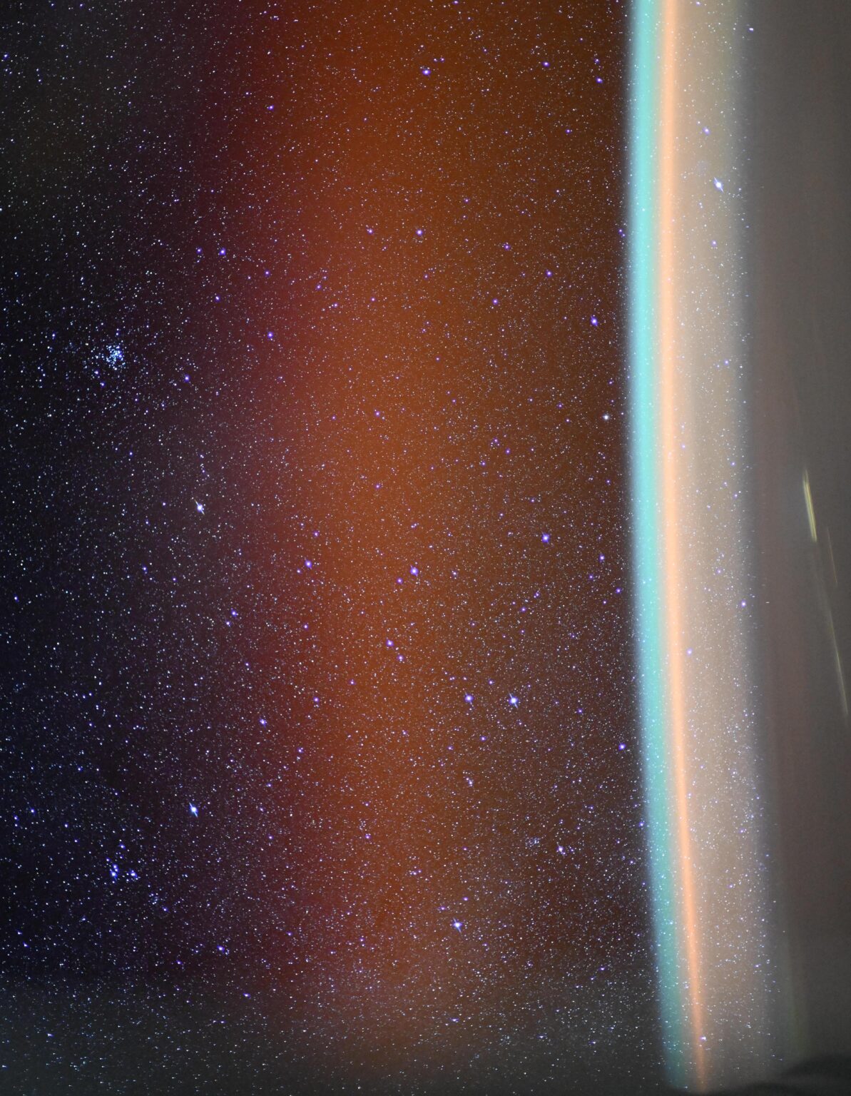 The colors of our atmosphere seen from the ISS. More details in comments.