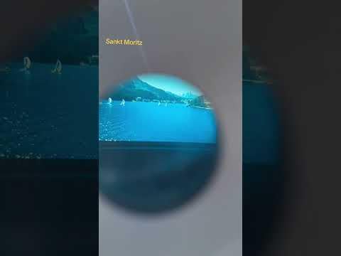 St Moritz, lake view from binoculars