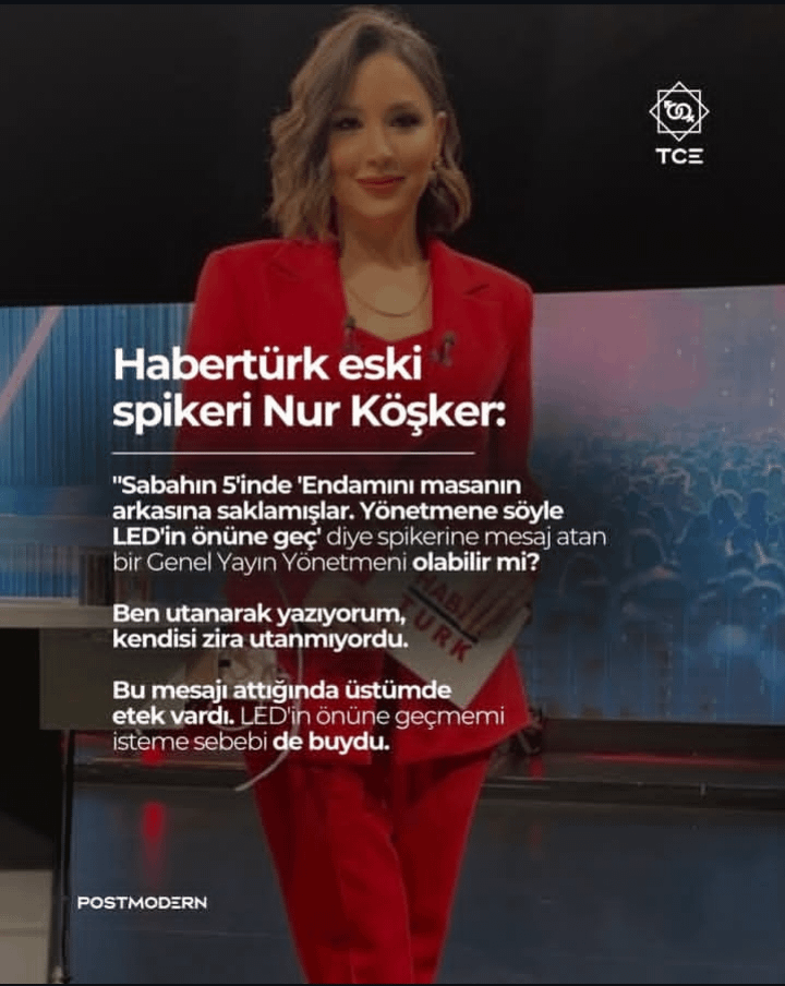 Former Habertürk announcer Nuri Köşker made a statement about Habertürk editor-in-chief Mehmet Akif Ersoy.