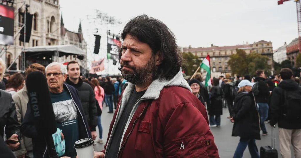 Police officers checked those leaving Róbert Puzsér's year-end gathering