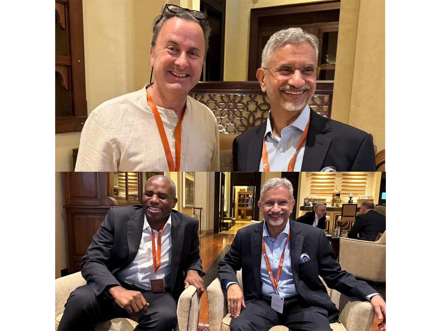 Jaishankar meets UK (below), Luxembourg (above) Deputy PM on sidelines of Sir Bani Yas Forum in UAE (Photo/X@DrSJaishankar)