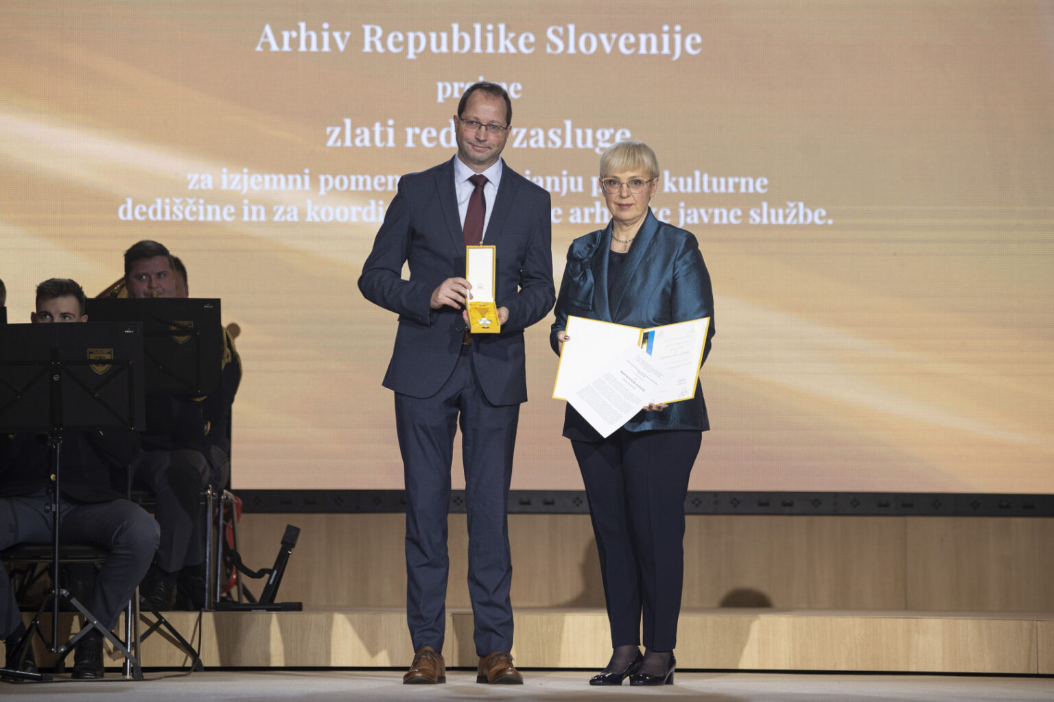 The Archives of the Republic of Slovenia decorated with the Golden Order for Merits