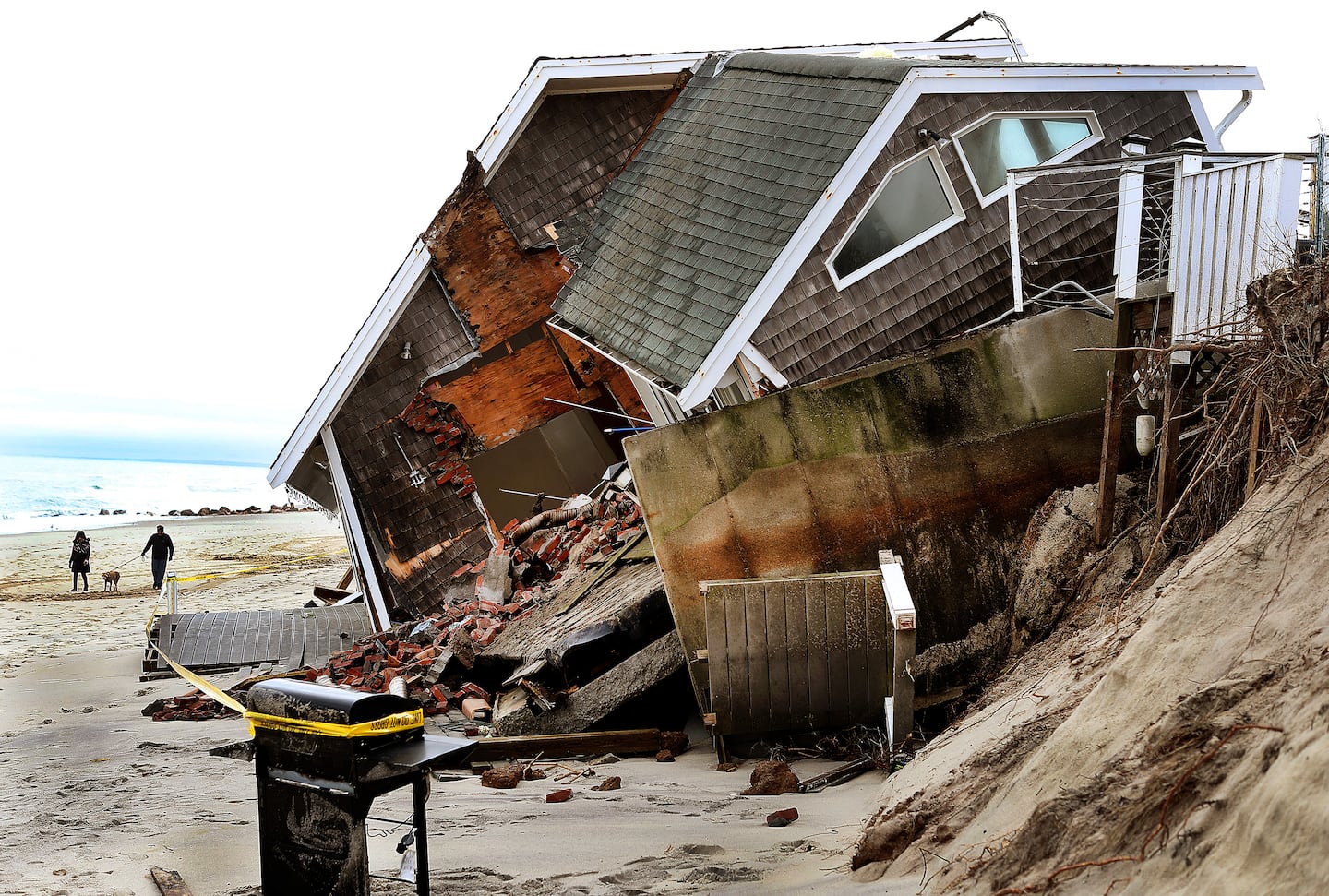 Extensive erosion and damage from a nor'easter on Feb. 3, 2021, took its toll on homes along the beachfront on Salt Marsh Road in Sandwich. 