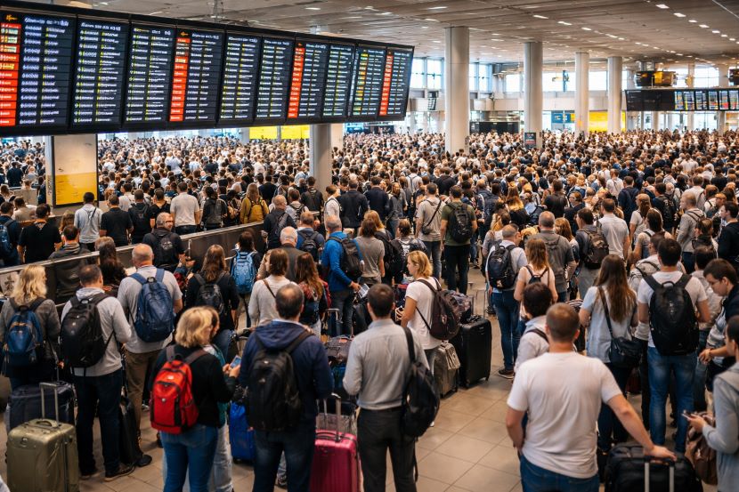 Thousands of Passengars Stranded In Europe As Netherlands, UK, Germany, France And Romania Delay 1,845 And Cancel 143 Flights, Impacting German Airways, KLM, Wizz Air And Others In Amsterdam, London, Berlin, Skopje and More