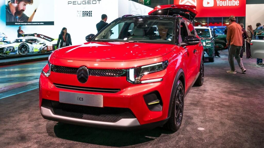 Models like the Citroën E-C3 have been driving sales of electric cars in Europe, according to European Automobile Manufacturers’ Association data