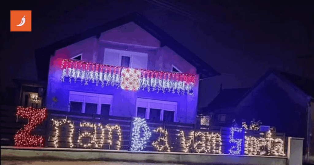 This is a real photo. The house is located in Slavonski Brod