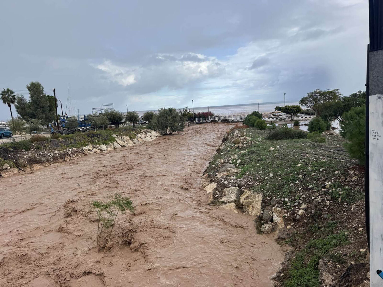 cover Road closed as Polis Chrysochous floods in storm