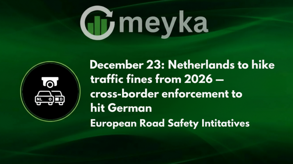 December 23: Netherlands to hike traffic fines from 2026 — cross-border enforcement to hit German