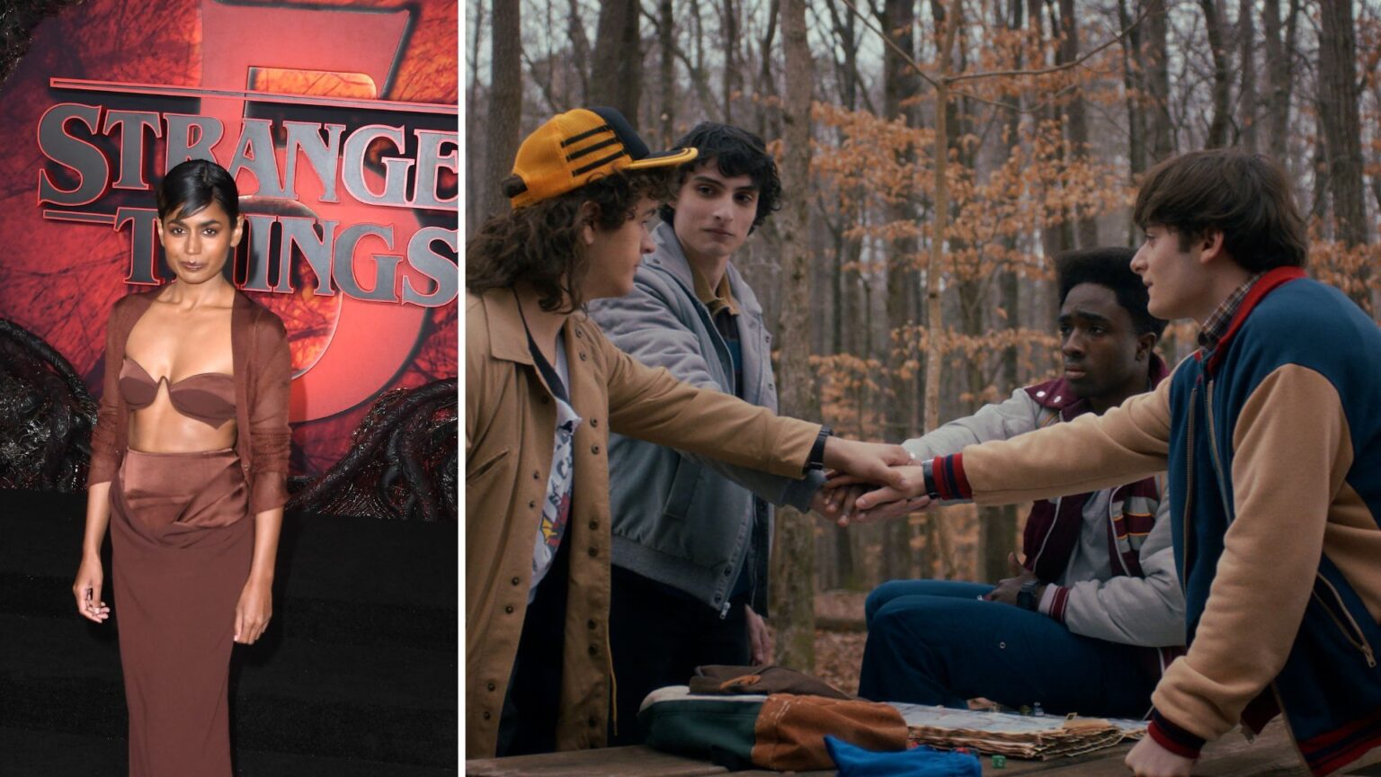 L-Linnea Berthelsen, who plays Kali, R-A scene from Stranger Things season 5