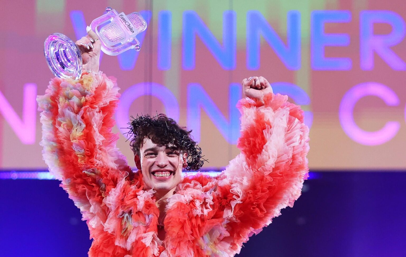 Eurovision winner Nemo gives trophy back in protest