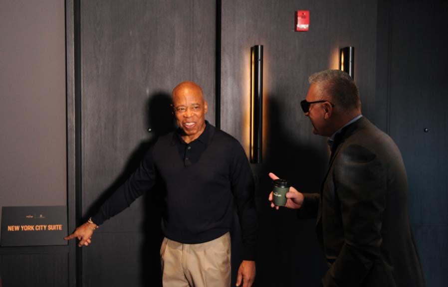 NYC mayor (for another week) Eric Adams in Tbilisi promoting Telegraph