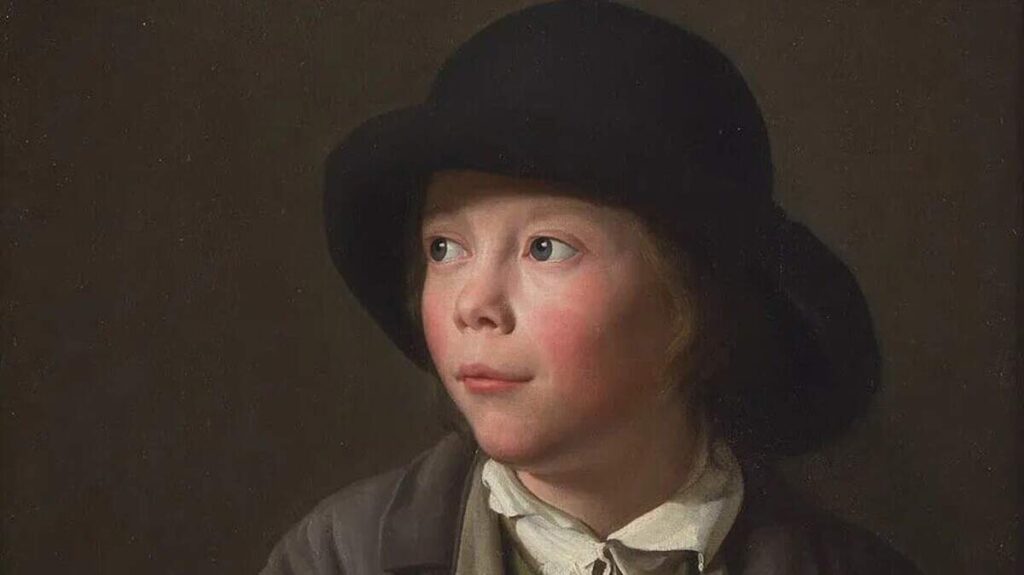 François Ferrière's ‘Portrait of a boy wearing a hat and holding a frame’.