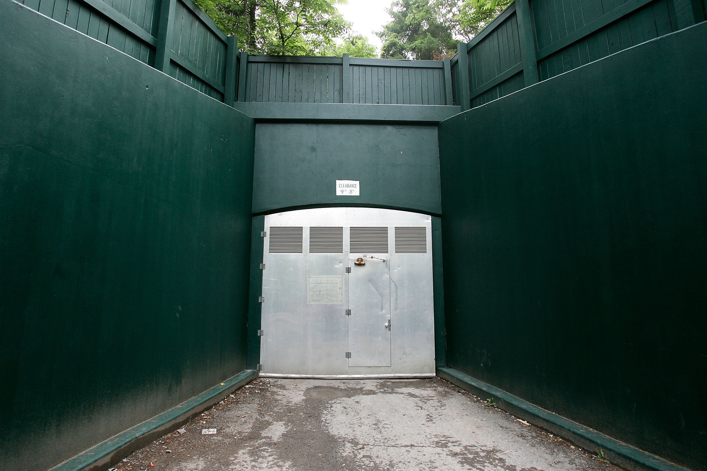 One of the three outside entrances of a former government relocation facility, also know as 