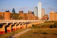 People run at Trinity Skyline Trail on Monday, Nov. 17, 2025, in Dallas.