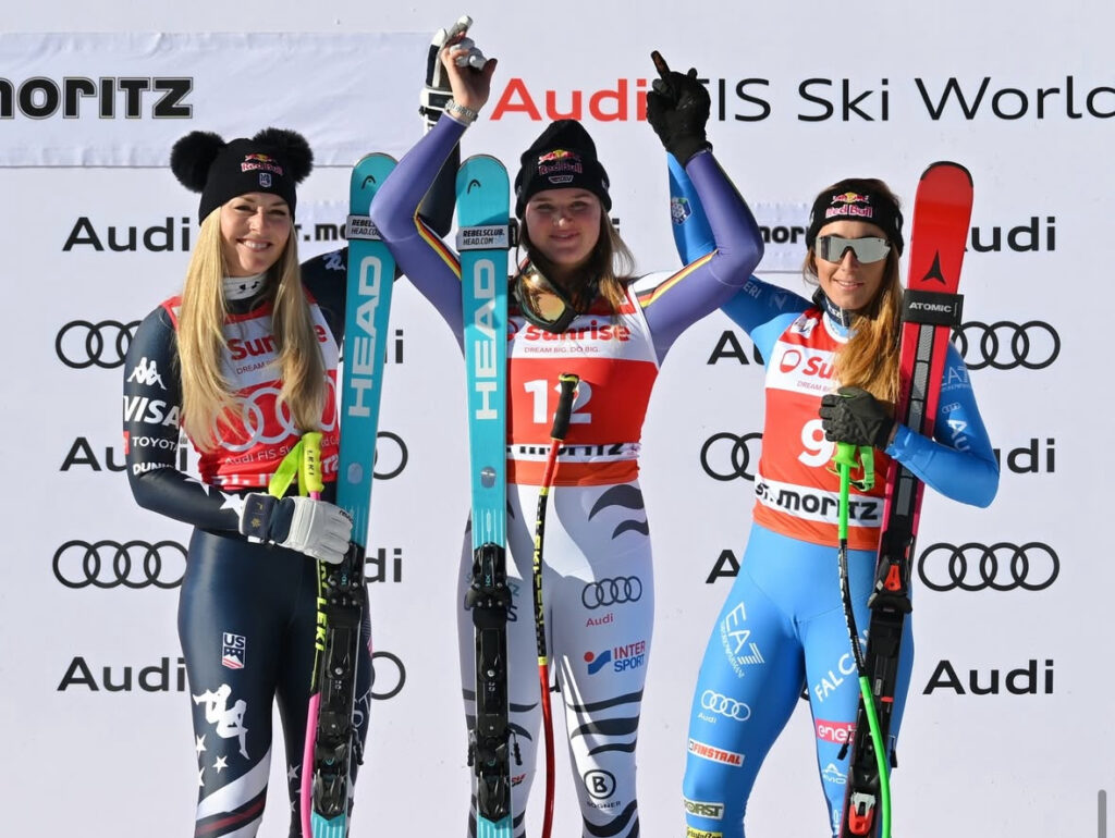 Germany’s Emma Aicher Spoils Lindsey Vonn’s Second Downhill Victory at Corviglia-St. Moritz, Switzerland