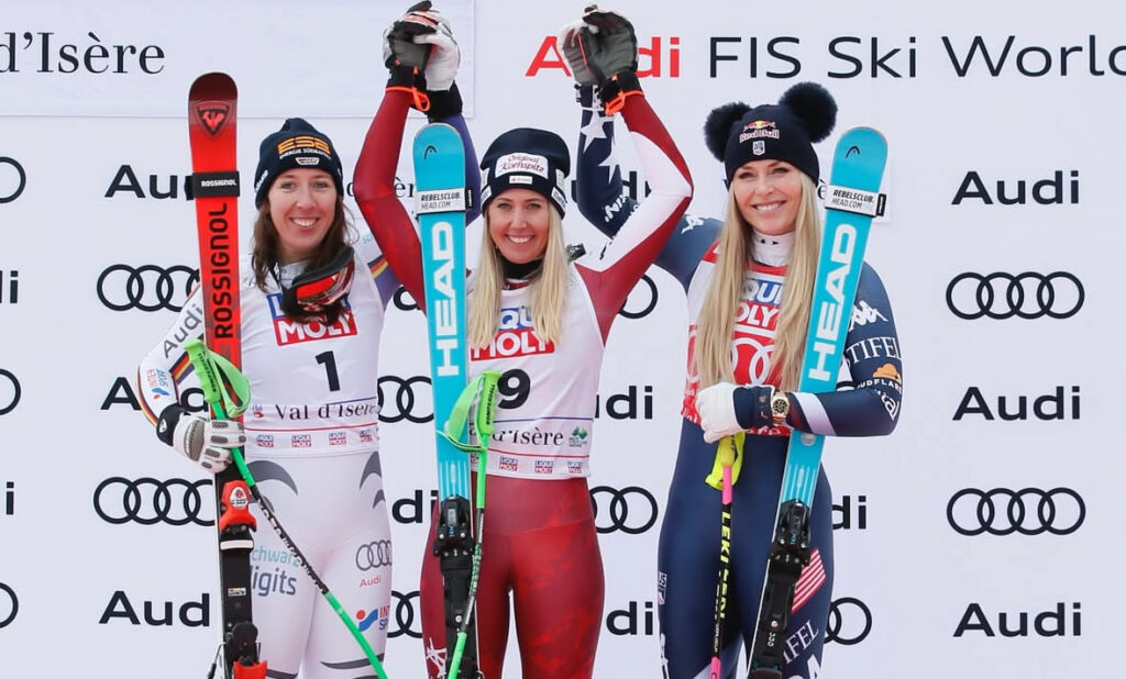 Lindsey Vonn Back on the Podium as Austria’s Conny Hütter Wins Downhill World Cup at Val d’Isère, France