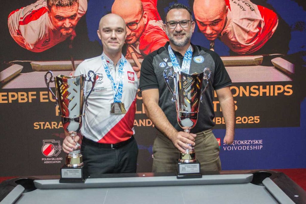 Adam Wilk from Poland and Georgios Malekkidis from Cyprus crowned European Billiards Champions for Athletes with Disabilities - News